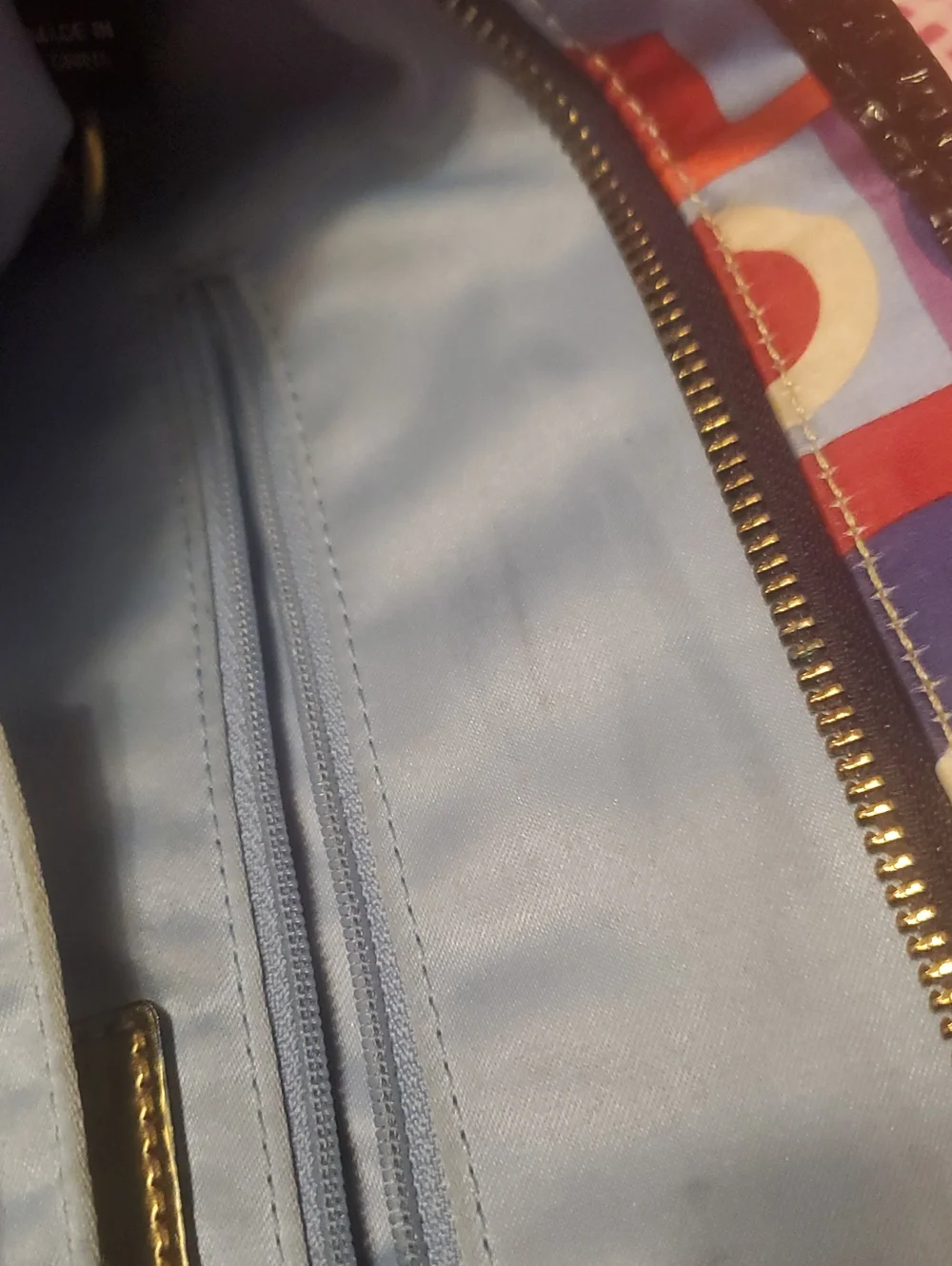 Coach Multicolor Graphic Tote with Purple, Red, Blue & Cream Motif